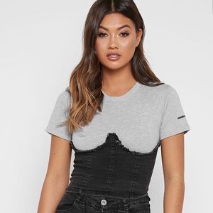 DENIM CORSET T-SHIRT